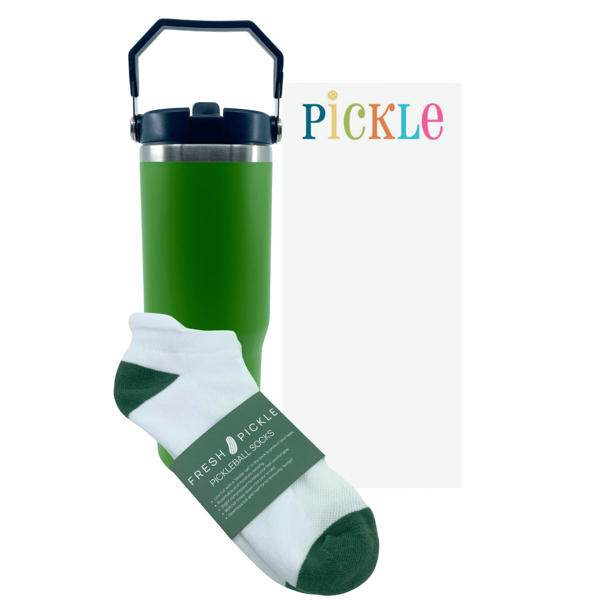 Gift Bundle - note pad/socks/tumbler - Fresh Pickle