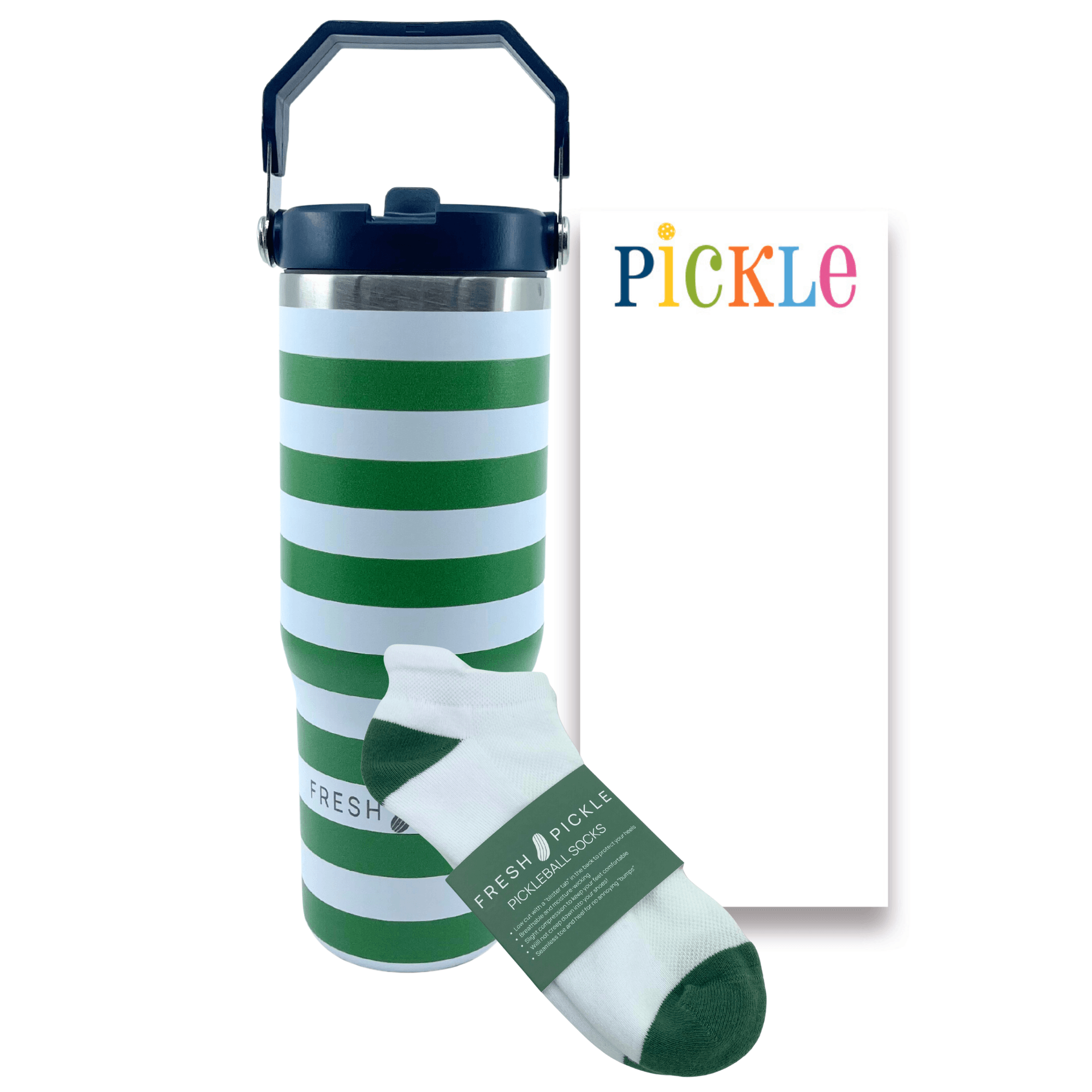 Gift Bundle - note pad/socks/tumbler - Fresh Pickle